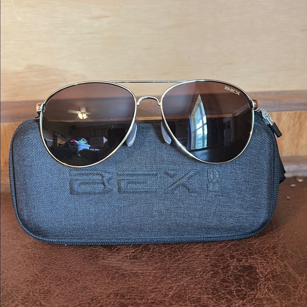 Aviator Sunglasses - Gold Frame with Brown Lenses